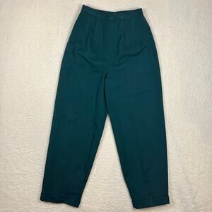 Yeohlee New York Womens Size 6 Wool High Waist Pants Trousers USA Vintage Green